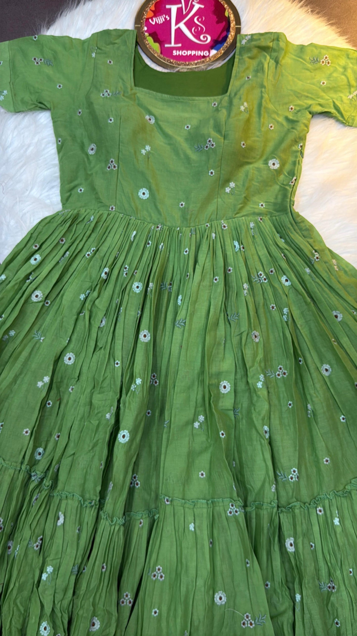 Pure mull Chanderi cotton cafe gowns