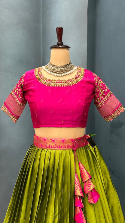 Desginer Kanjivaram Silk work Lehenga ✨