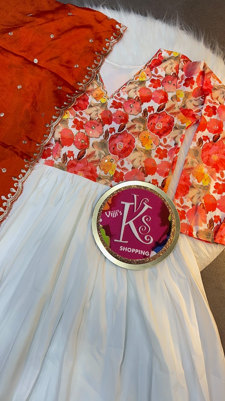 Classic Kalamkari pattern print Khatli work gowns