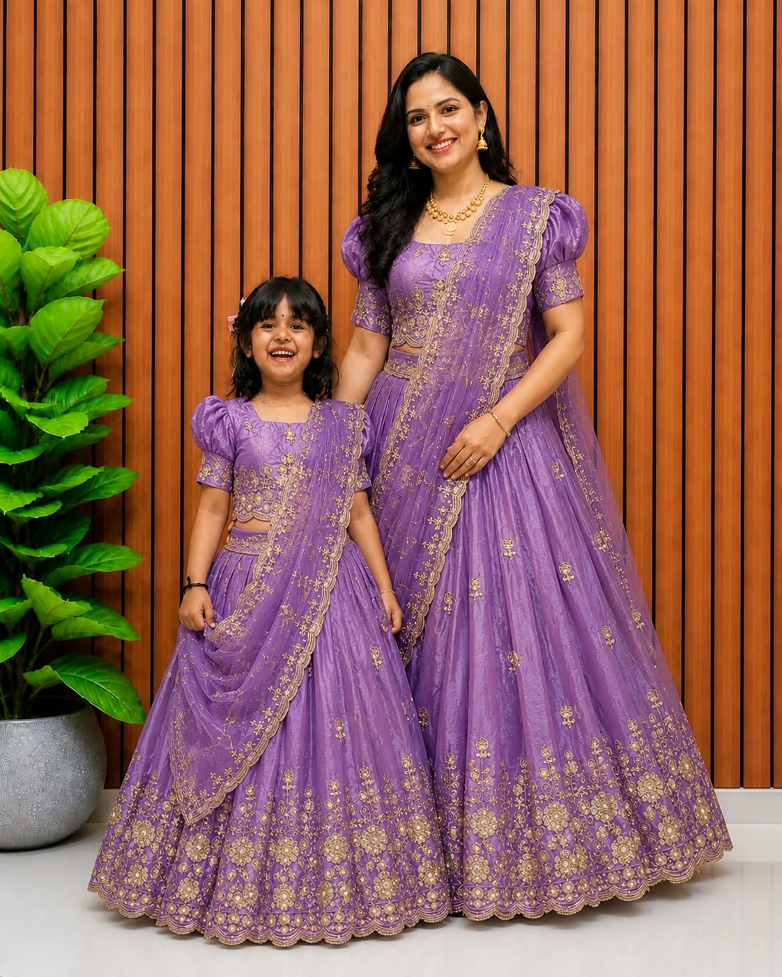 Mom and daughter cafe cute Designer lehenga sets