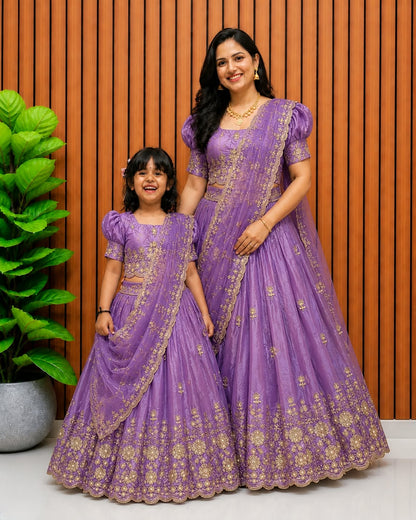 Mom and daughter cafe cute Designer lehenga sets
