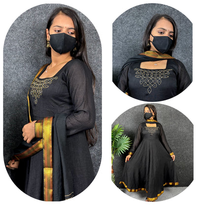 Sonali Bendre Vichitra silk hand work gown