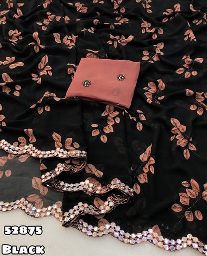 Trending soft weightless chiffon floral sarees