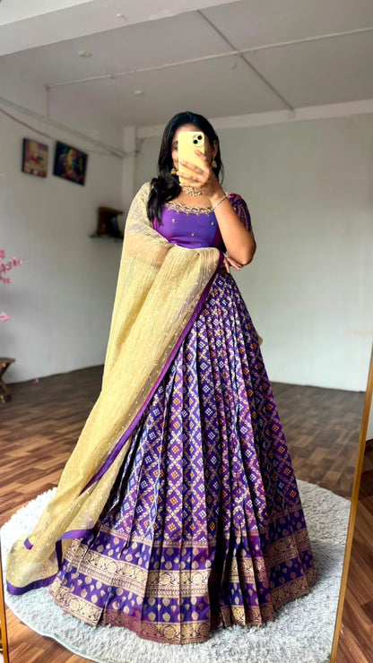 Maggam work indo western style lehenga