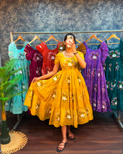 South mull cotton embroidery cafe gowns
