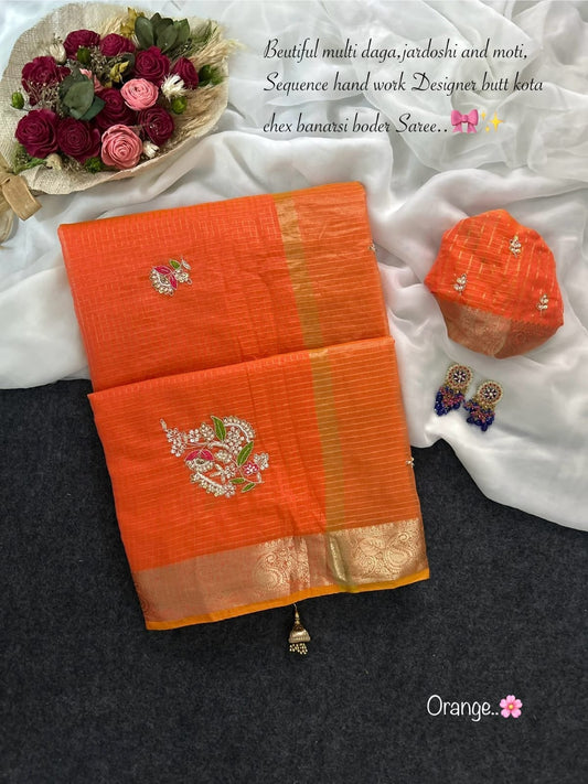 Kota doriya chex budget Desginer classic sarees