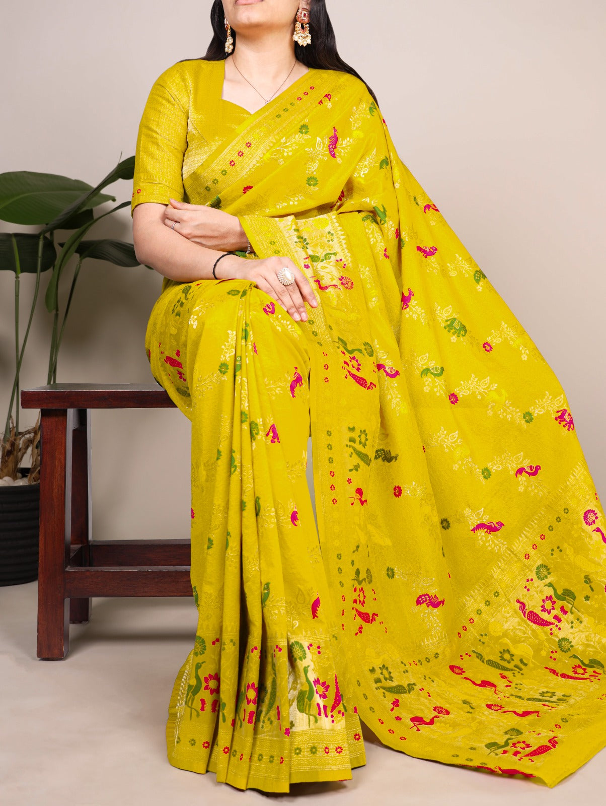 Vintage weaving stylish traditional saree