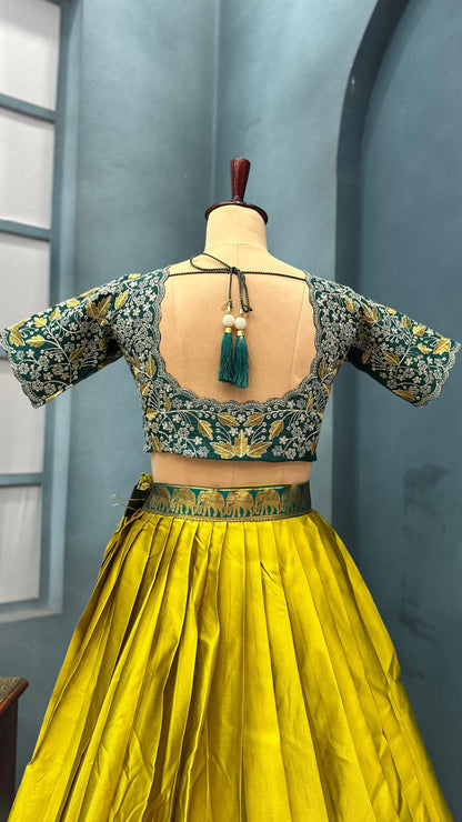 Kanchipattu silk embroidered beautifully lehenga