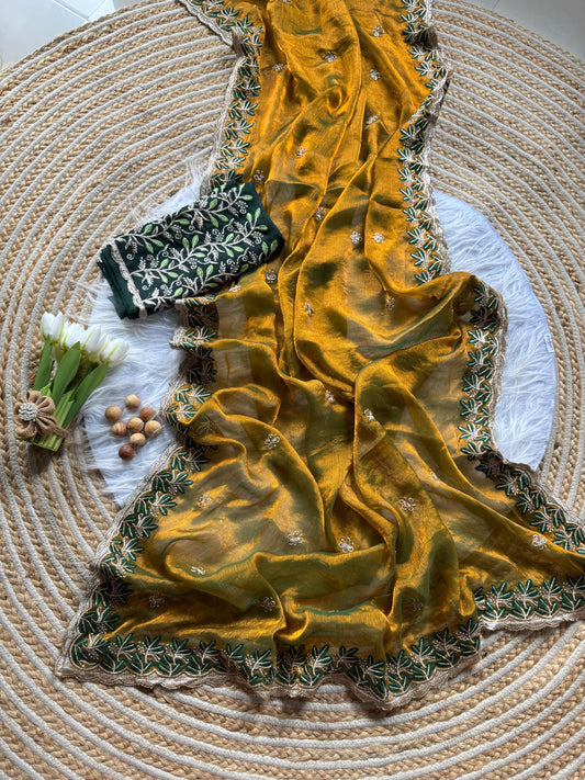 Elegant embroidery saree budget friendly