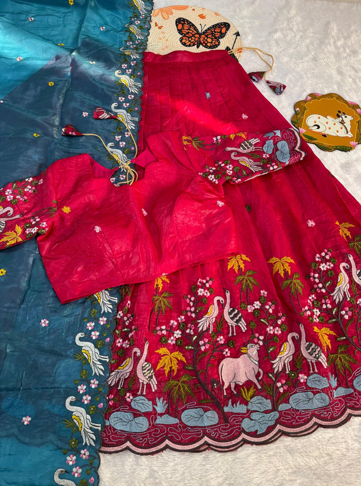 Gold crush pichwai work designer lehenga