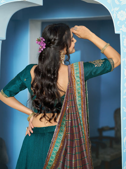 Vichitra silk royal designer lehenga