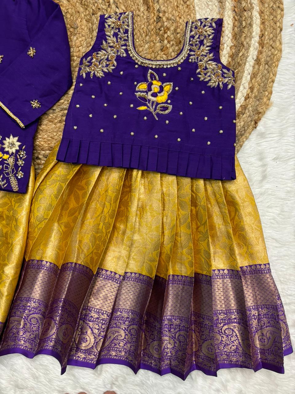 Kids special brother and sister combo with kurta sets Maggam