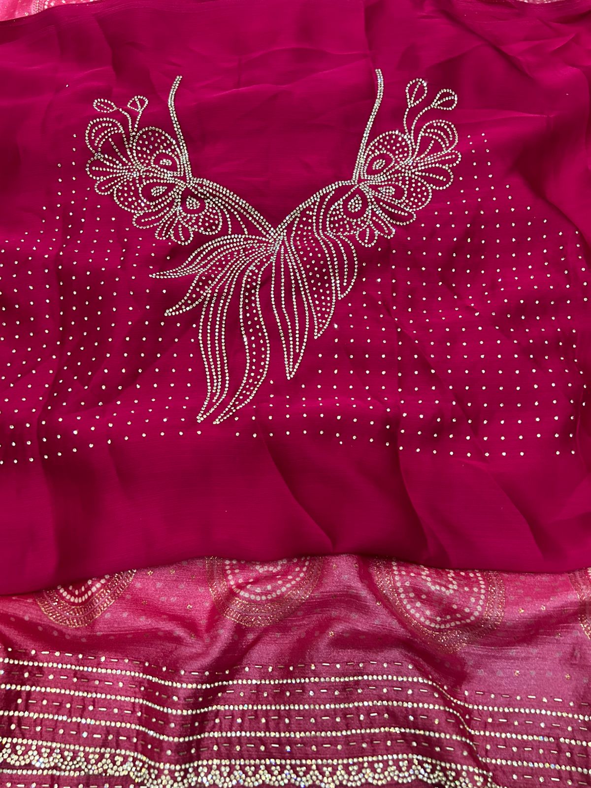 luxurious and glamorous trending hand work saree