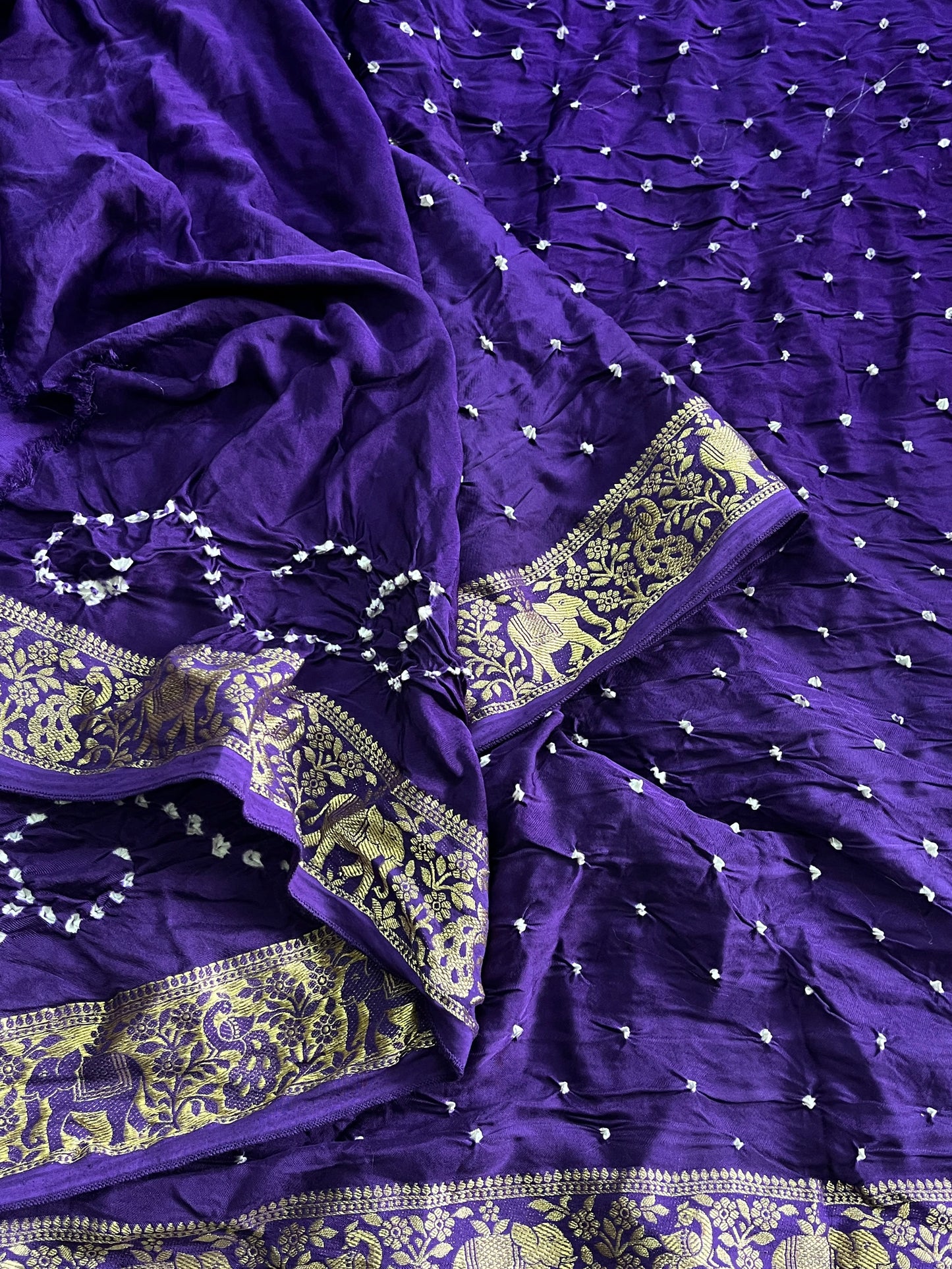 Premium Bandhani Jaipuri hand dying saree