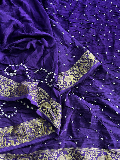 Premium Bandhani Jaipuri hand dying saree