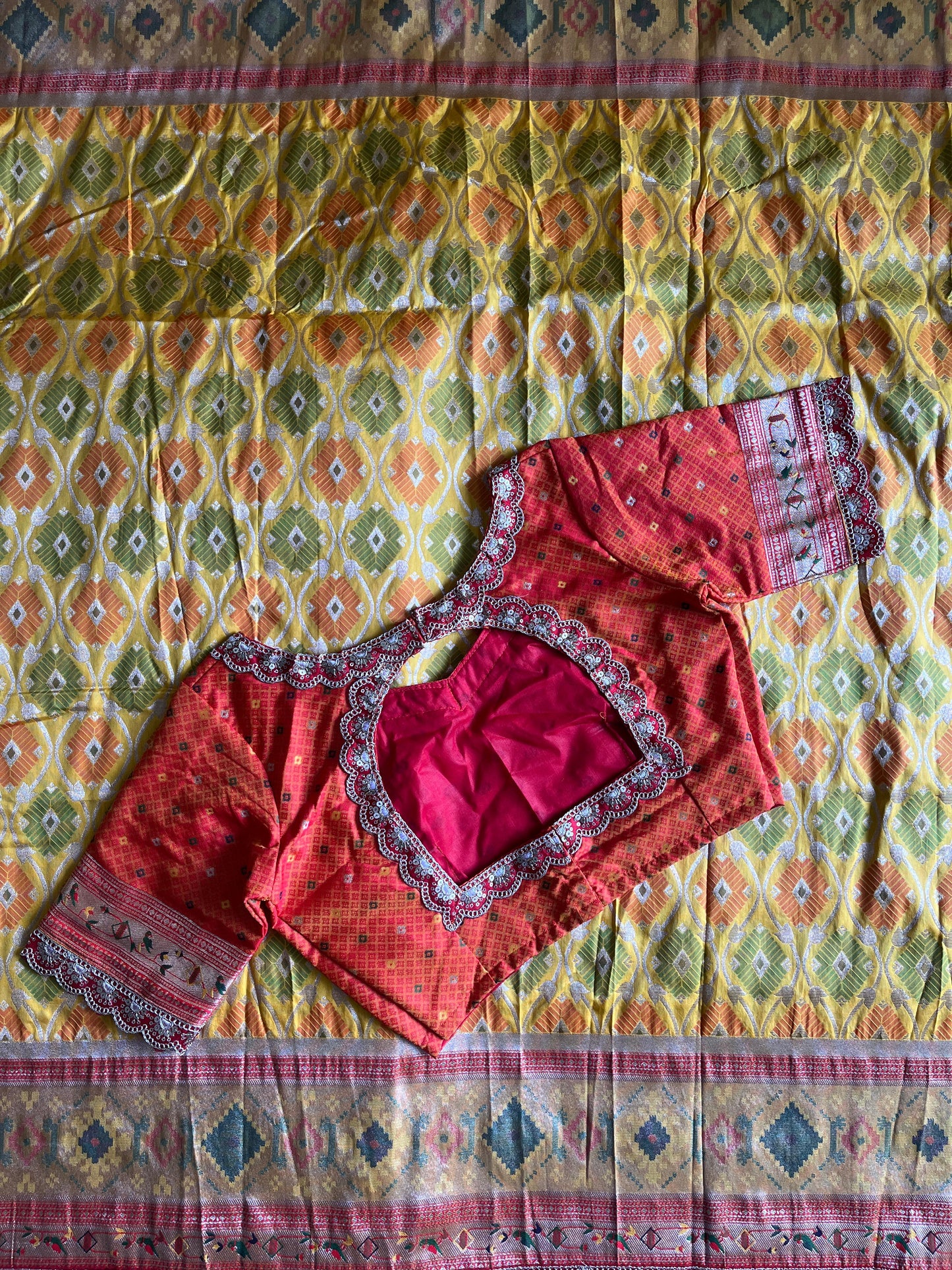 Banarasi pattu saree with stitched blouse