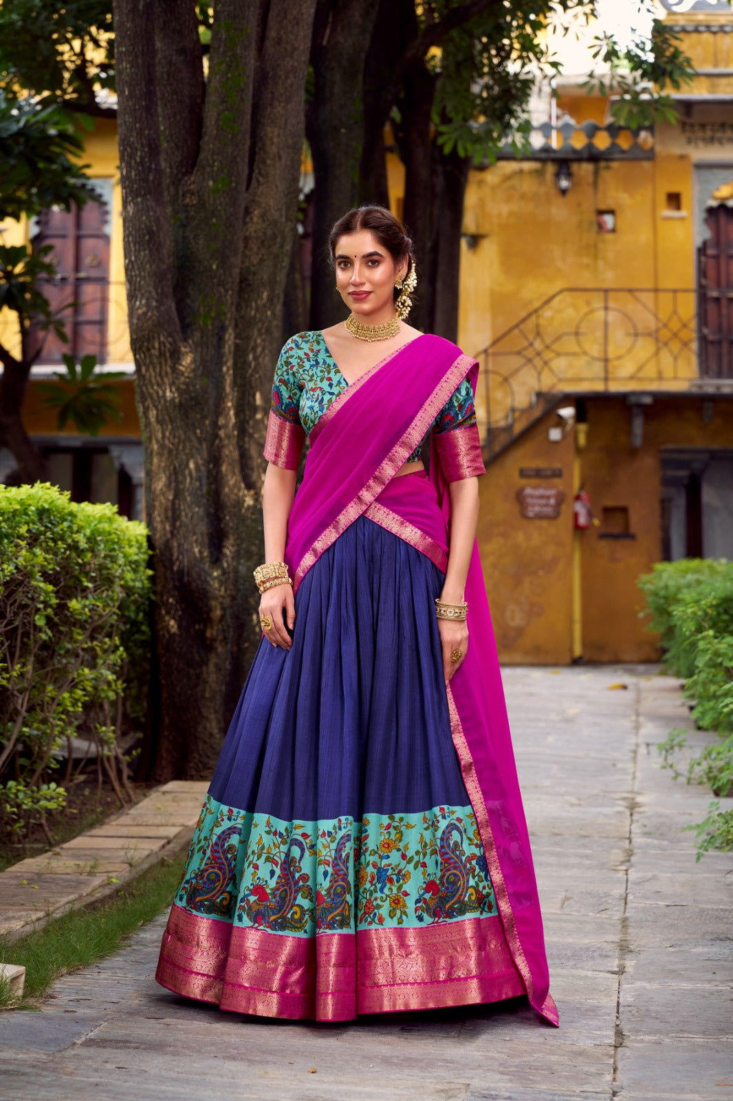 Kalmkari Tradition Weaving Lehenags