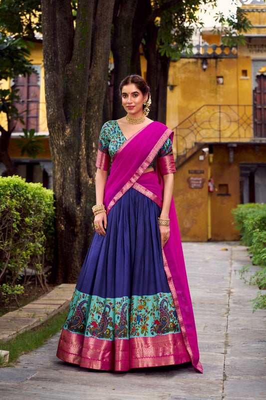 Kalmkari Tradition Weaving Lehenags