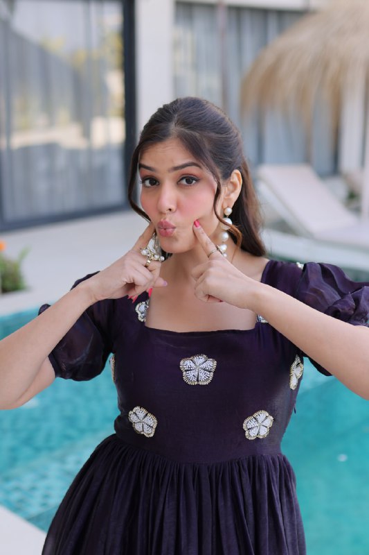 Fendi silk beads embroidery gowns