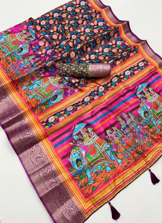 Soft digital budget dolls silk seroski saree