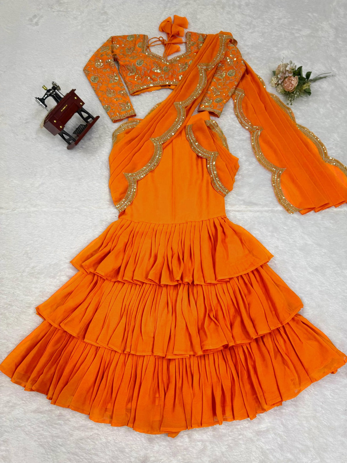 Perfect for parties, festive wear trendy  saree & classy evening events