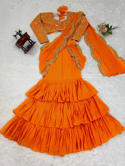 Perfect for parties, festive wear trendy  saree & classy evening events