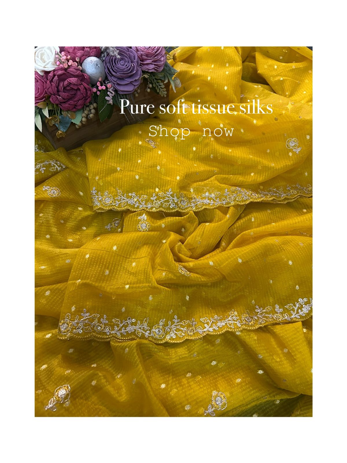 Soft paper tissue Saree