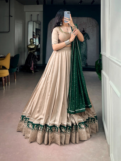 Navaratri designer garba magic Chanderi Lehenga