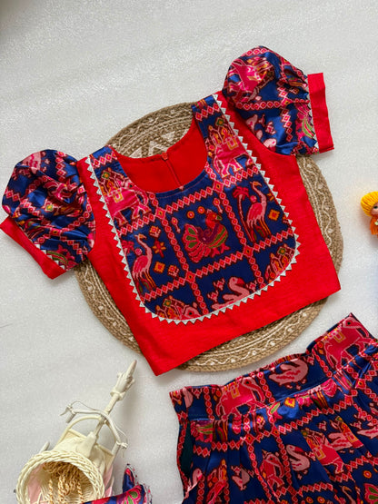 Trending Patola Series Kids cute  choli  sets