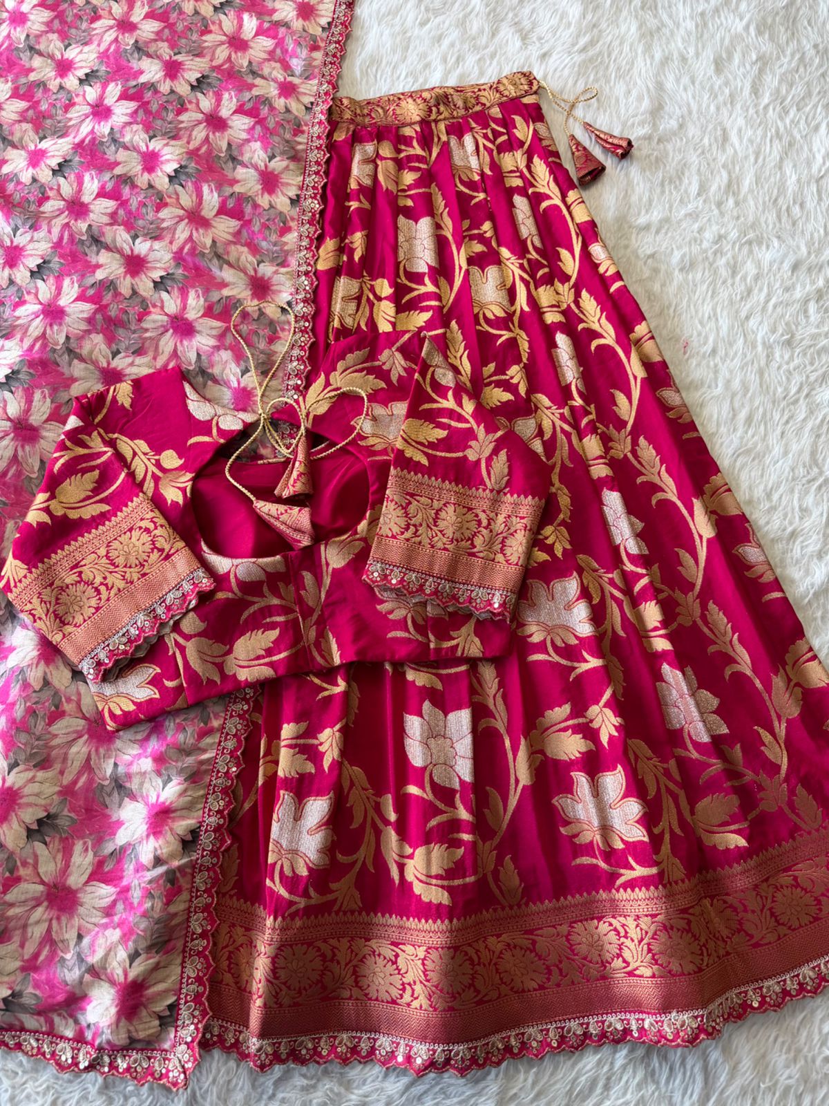 Soft Khadi crepe Designer Lehenga