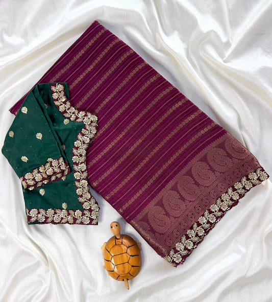 Festival special Saree with stitched blouse