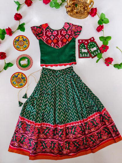 Patola silk blend cute kids skirts