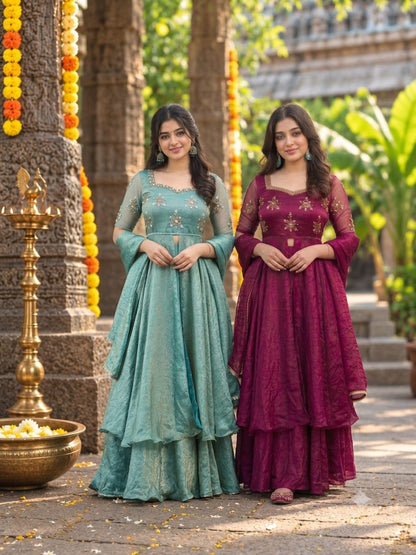 Premium Anarkali layer Peplum style set