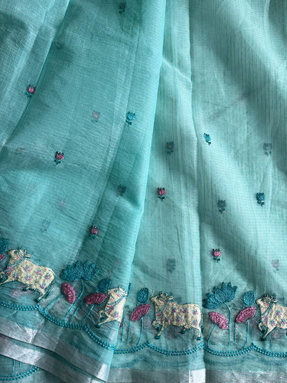 Pichwai Kota Doris With embroidery butties Budget sarees