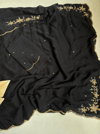 Soft Trend rangoli crush saree with  stitched blouse