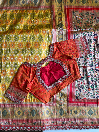 Banarasi pattu saree with stitched blouse