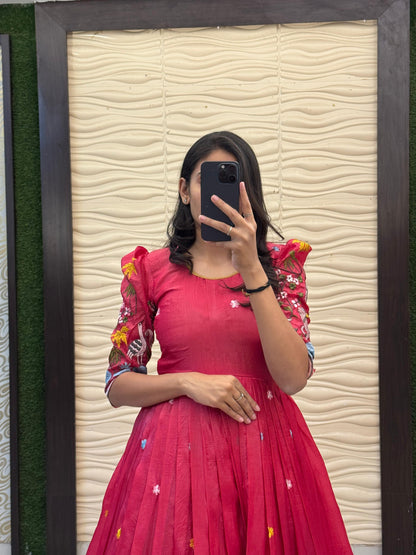 Soft crush pichwai classic gowns