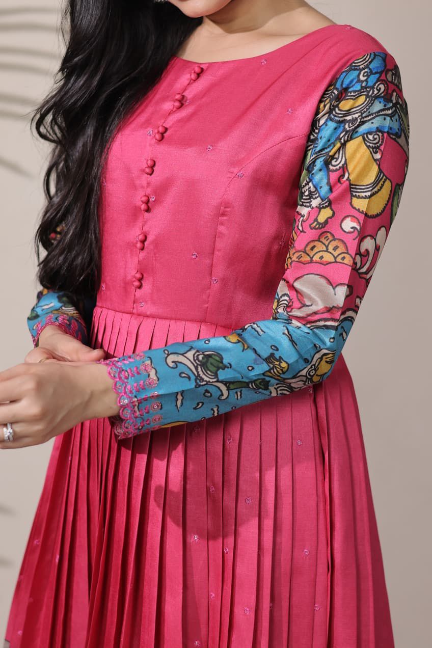 Elegant  PenKalamkari  Desginer Long Anarkali gowns