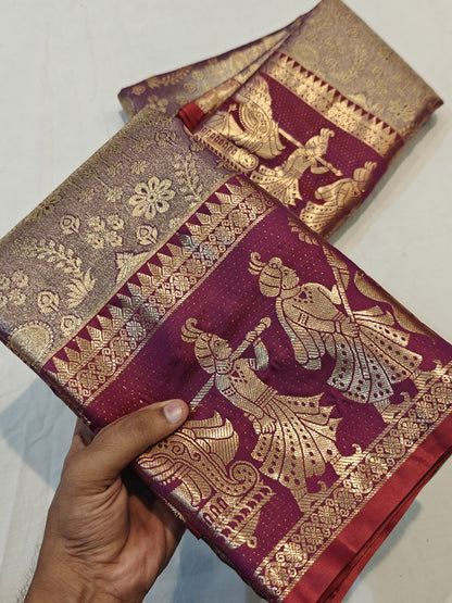 Semi kanchi Pattu traditional festival saree