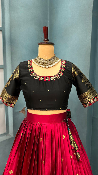 Kanjivaram sravanamasam Designer semiPattu Lehenags