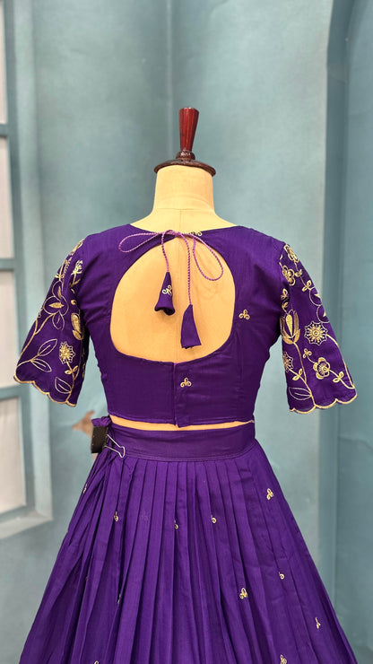 Blooming Vichitra silk designer lehenga