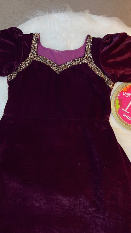 Velvet handwork cafe gowns