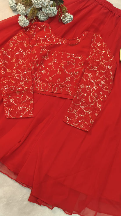 Crop top style (Anarakali ) gown stylish work sets
