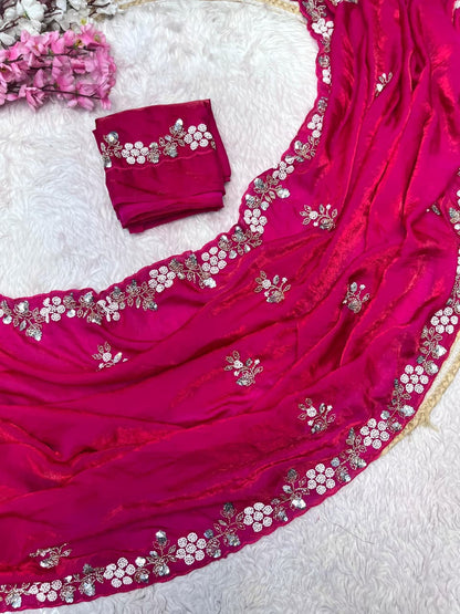 New Designer party wear satin sarees