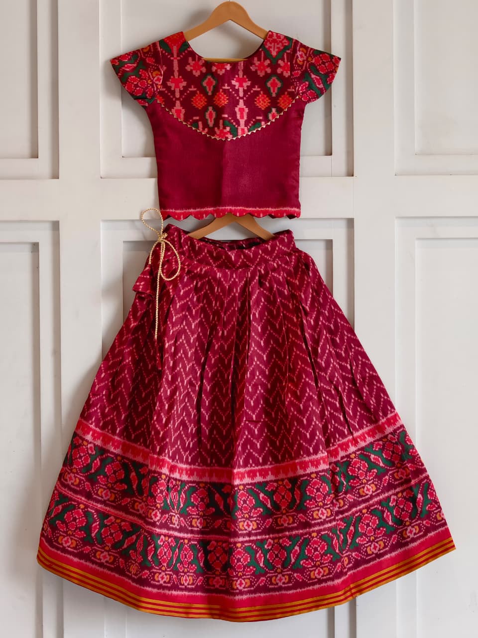 Patola silk blend cute kids skirts
