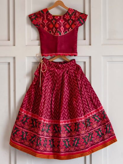 Patola silk blend cute kids skirts