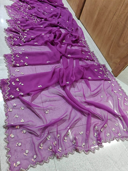 Royal georgette handwork sarees