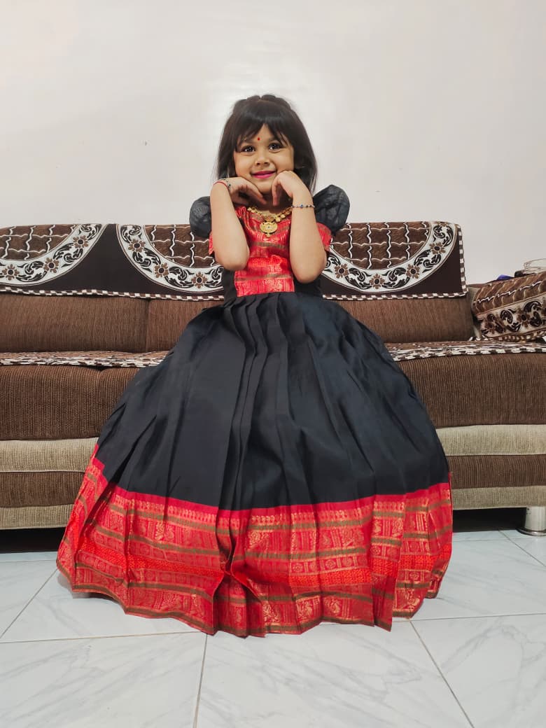 Kids gown full stiched pure cotton