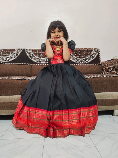 Kids gown full stiched pure cotton