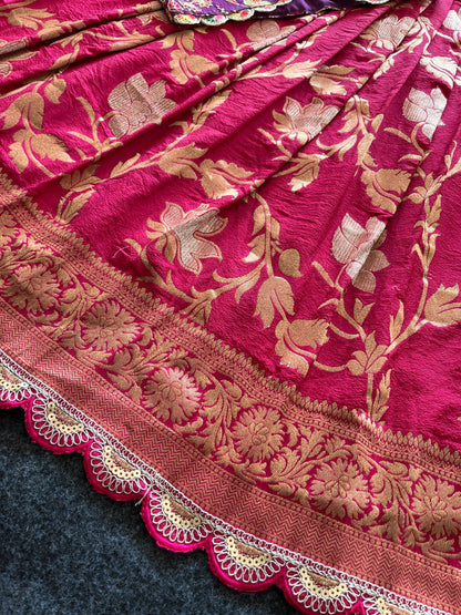 Khadi Georgette 2 in One Gown with Coat sets Kids Gowns